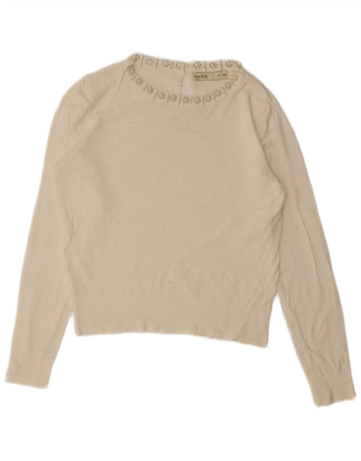 Γυναικείο πουλόβερ Oasis Boat Neck Jumper UK 14 Medium White Viscose