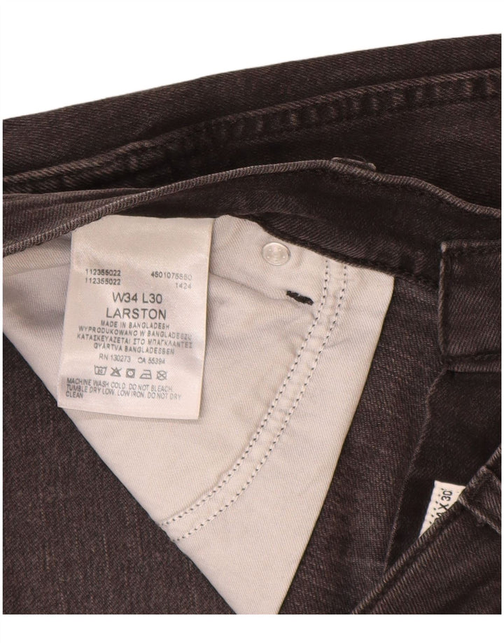 WRANGLER Ανδρικό τζιν Larston Slim W34 L30 Γκρι βαμβακερό