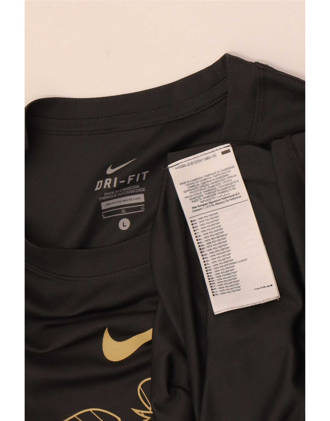 Ανδρικό γραφικό μπλουζάκι Nike Dri Fit Top Large Grey Polyester
