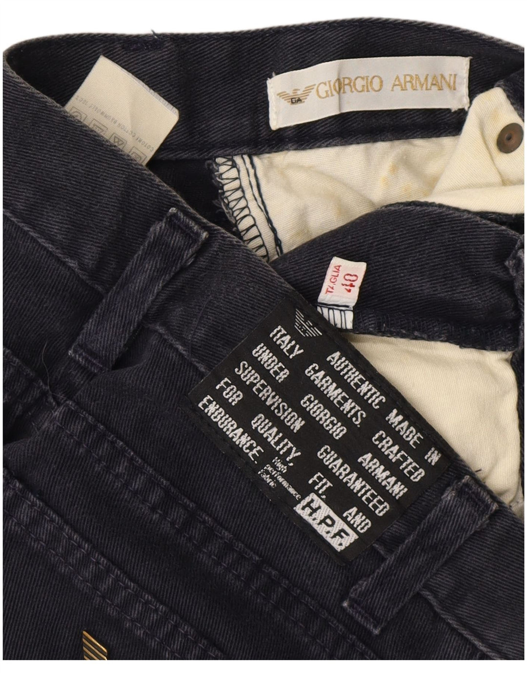 GIORGIO ARMANI Γυναικείο τζιν κωνικό IT 40 Small W27 L25 μαύρο βαμβακερό