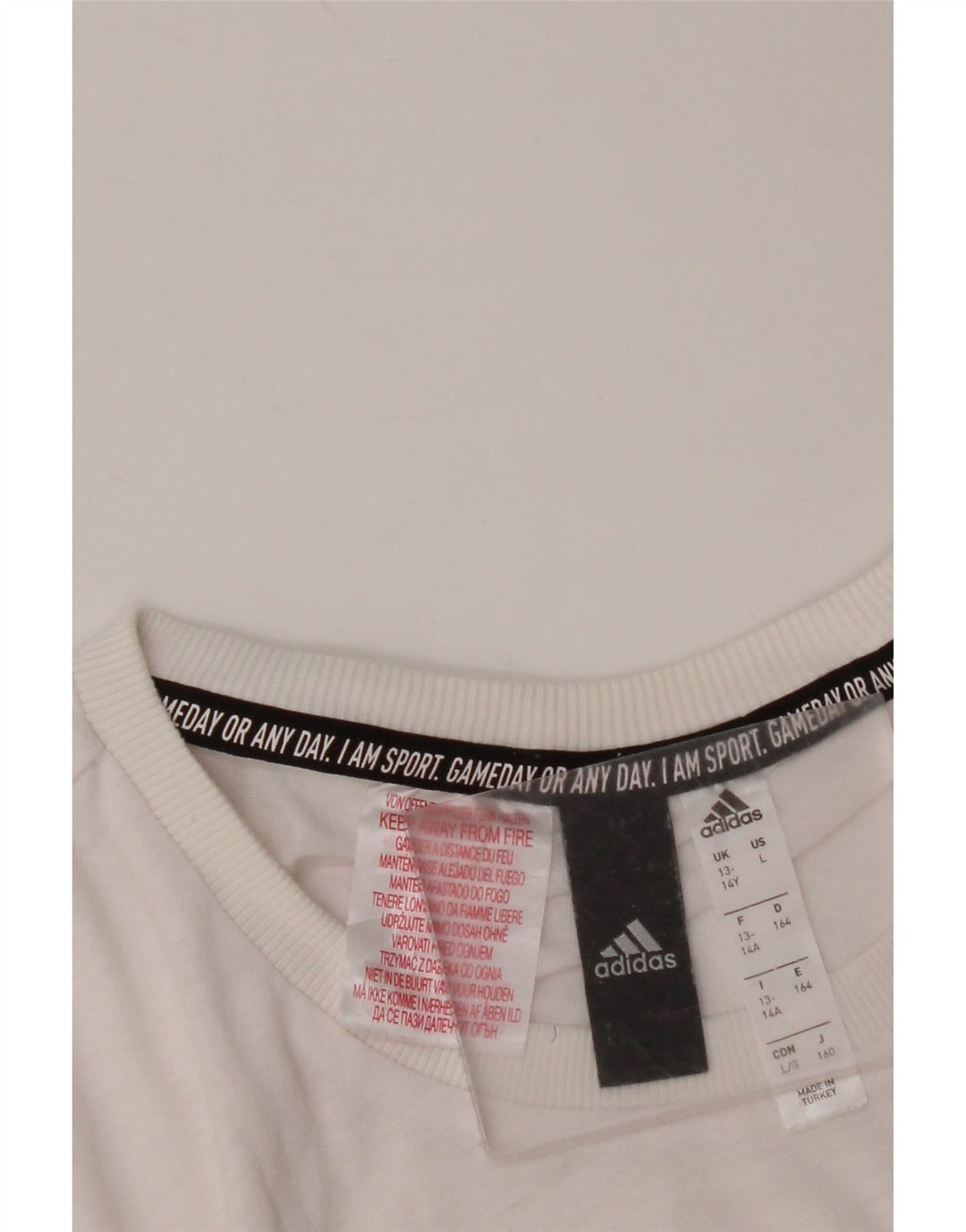 Γραφικό μπλουζάκι ADIDAS για αγόρι τοπ 13-14 ετών Λευκό