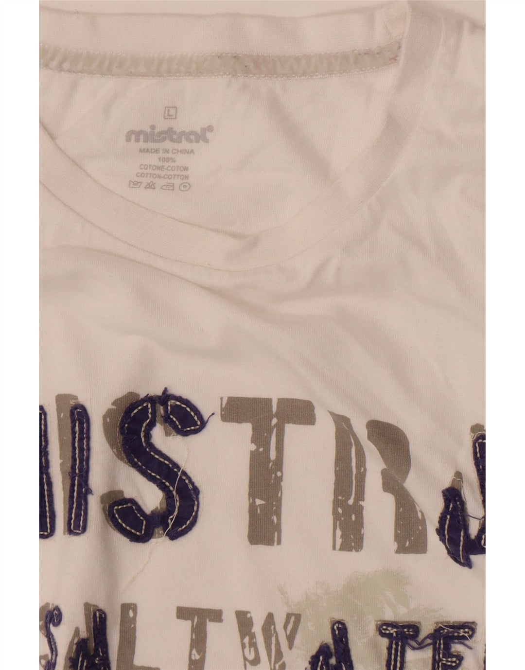 Ανδρικό γραφικό T-Shirt Mistral Top μεγάλο λευκό βαμβακερό