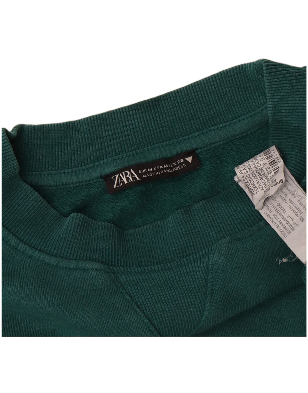 Ανδρικό φούτερ Zara Jumper Μεσαίο πράσινο βαμβακερό