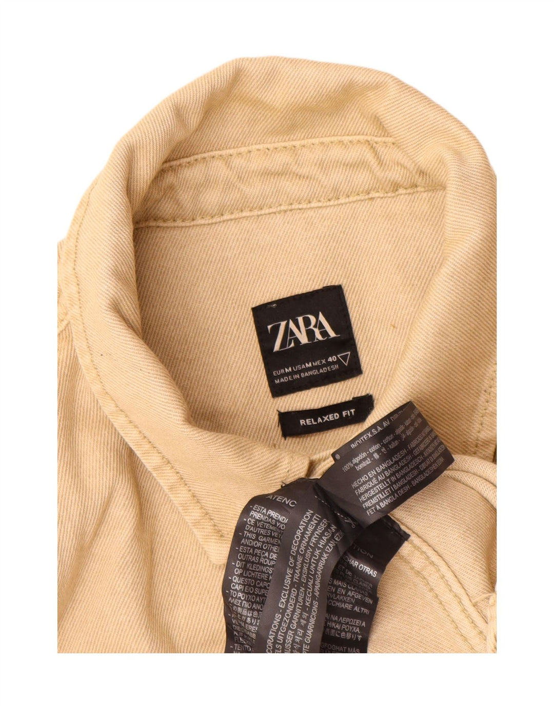 Ανδρικό τζιν πουκάμισο Zara Relaxed Fit Medium Beige Βαμβακερό
