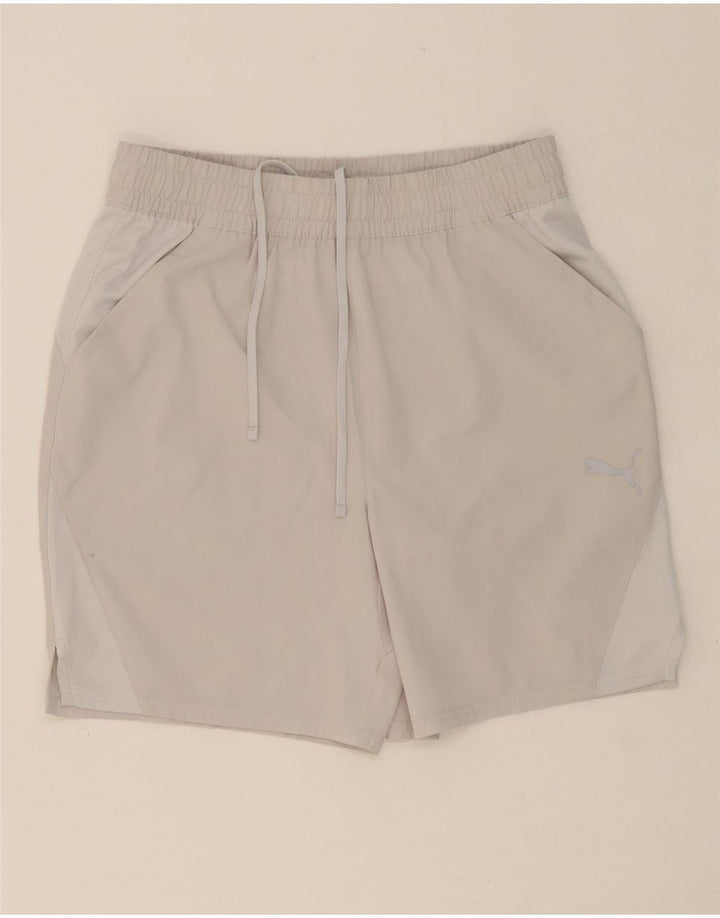 PUMA Mens Graphic Sport Shorts Medium Beige Colourblock Vintage Puma and Second-Hand Puma from Messina Hembry 