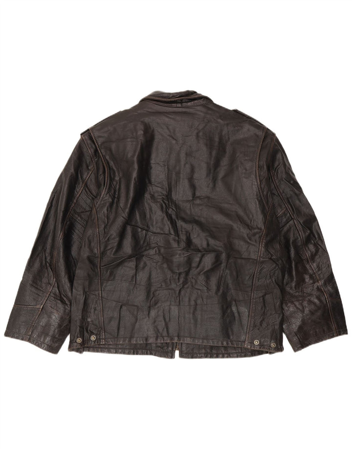 Bikers Ανδρικό Δερμάτινο Biker Jacket IT 52 XL Καφέ Δερμάτινο