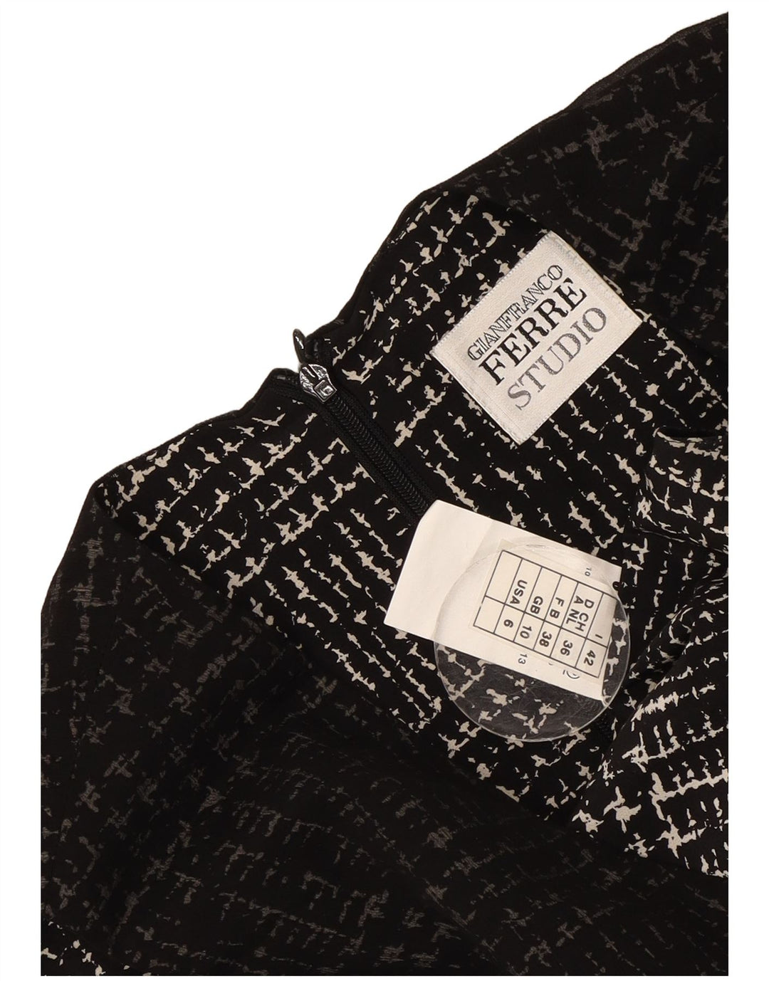Γυναικείο φόρεμα με θήκη Gianfranco Ferre UK 10 Small Black Houndstooth