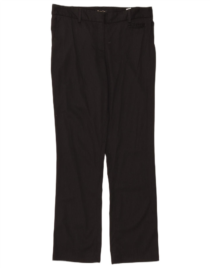 MASSIMO DUTTI Womens Chino Trousers EU 40 Medium W30 L30 Black Pinstripe