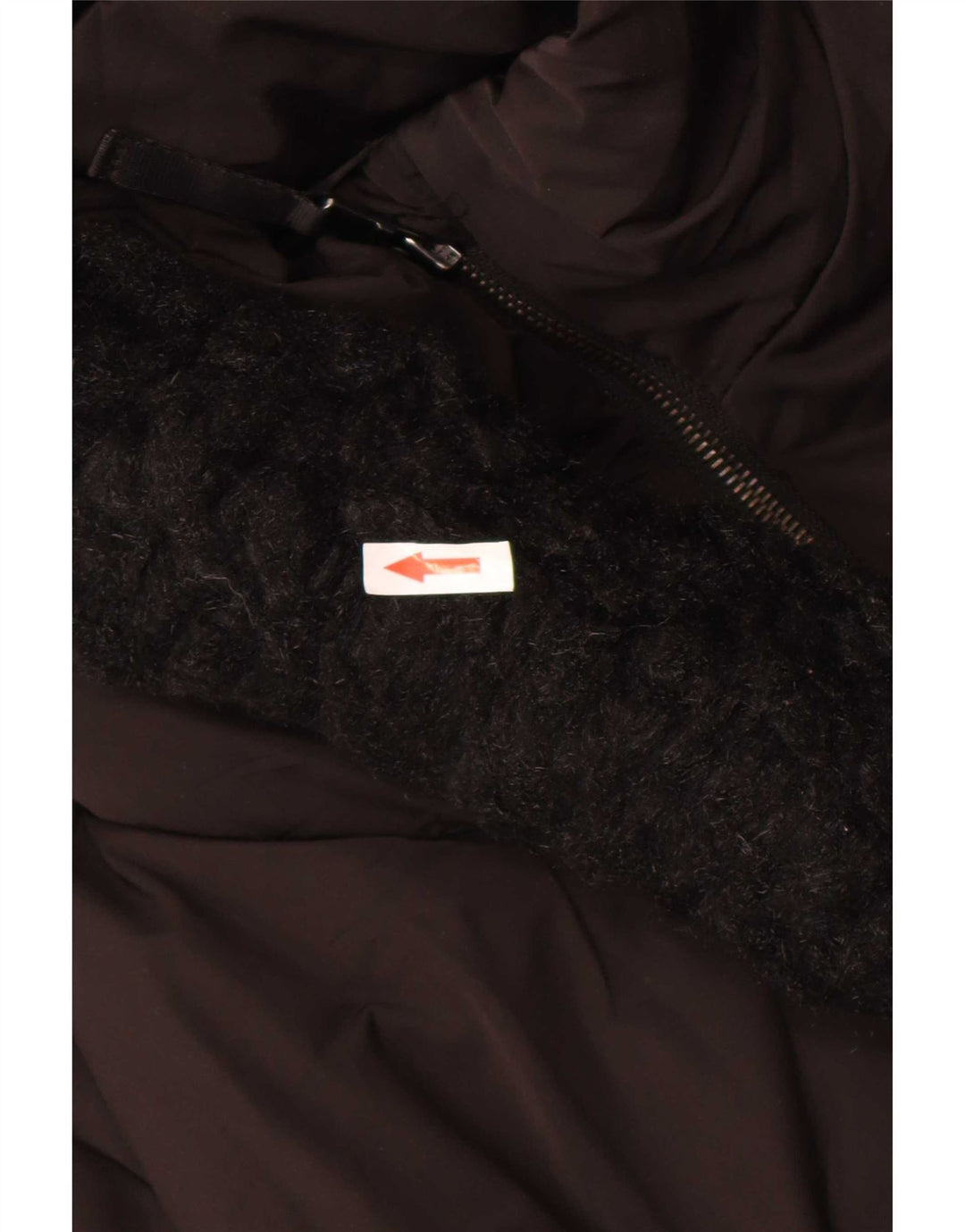 Zara Γυναικείο παλτό με κουκούλα UK 10 Small Black Polyester