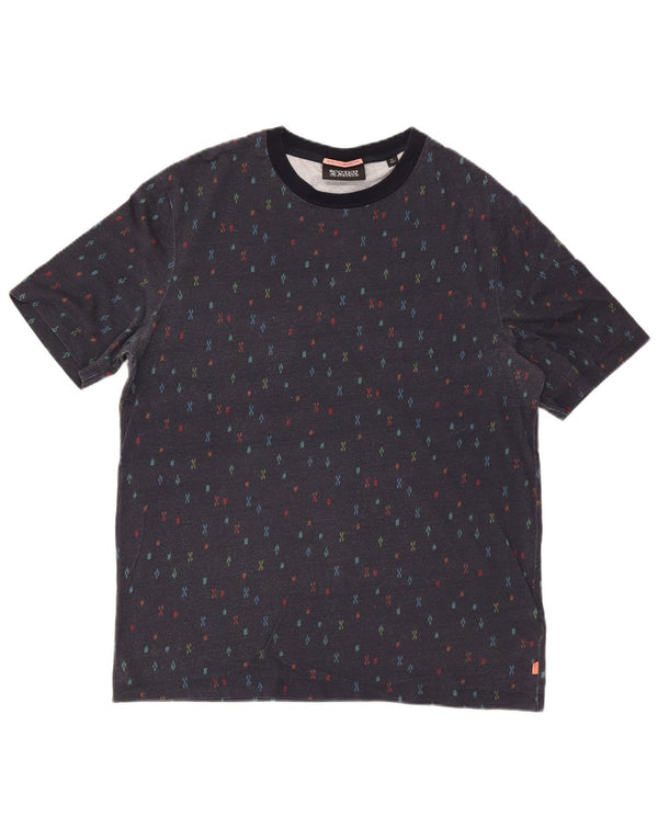 Ανδρικό γραφικό T-Shirt Scotch & Soda Top XL Navy Blue Cotton