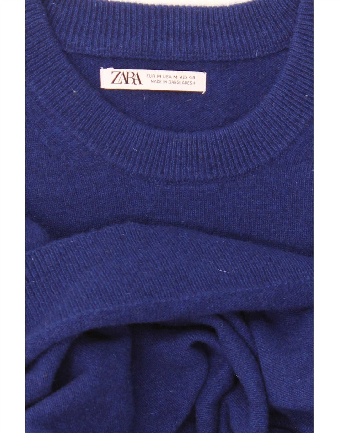 Ανδρικό πουλόβερ Zara Crew Neck Jumper Μεσαίο Μπλε