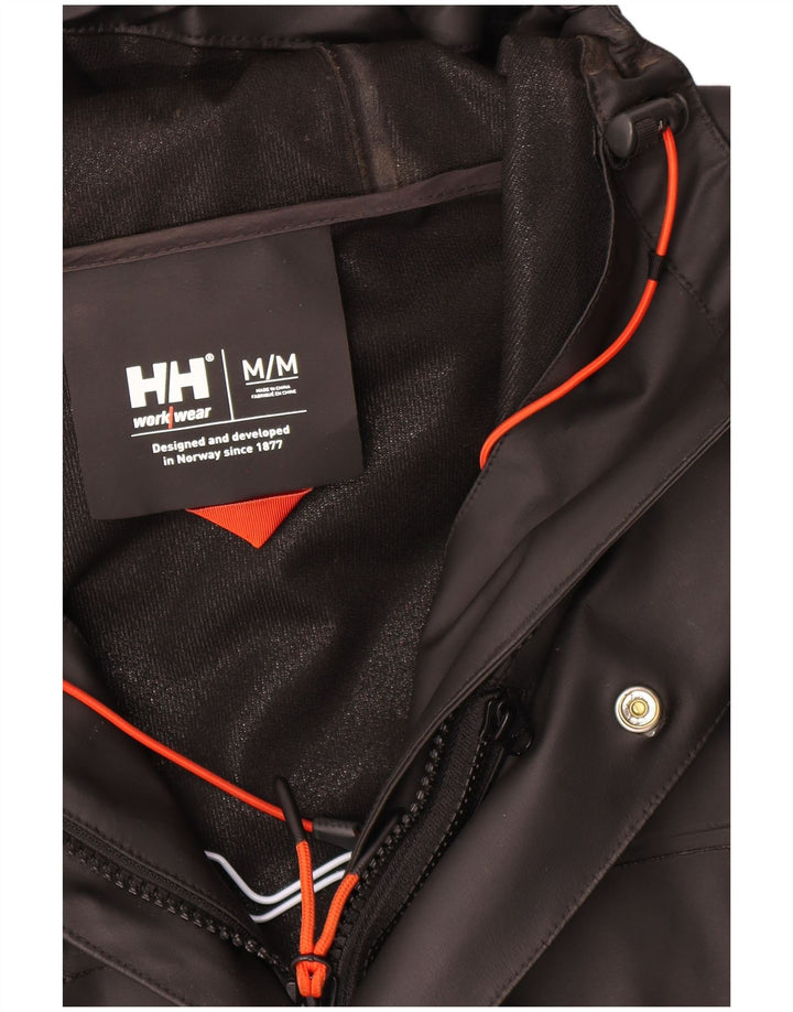 Helly Hansen Ανδρικό μπουφάν από συνθετικό δέρμα με κουκούλα UK 38 Μεσαίο Μαύρο Πολυβινύλιο