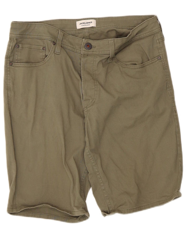 Ανδρικό σορτς Jack & Jones Casual Medium W34 Χακί βαμβακερό