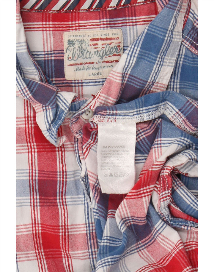 Ανδρικό κοντομάνικο πουκάμισο Wrangler μεγάλο πολύχρωμο βαμβακερό