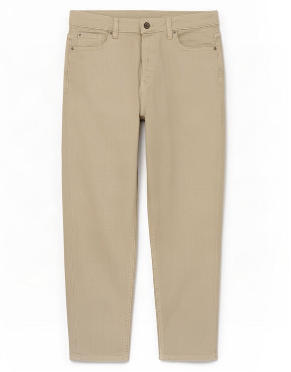 Marks & Spencer Γυναικεία Mom Crop Tapered Jeans UK 14 Large W30 L26 Beige