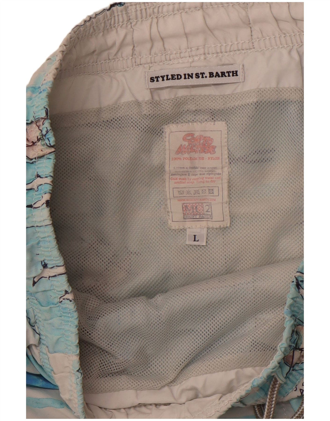 MC2 SAINT BARTH Ανδρικό σορτς κολύμβησης με αφηρημένο σχέδιο μεγάλο μπλε νάιλον