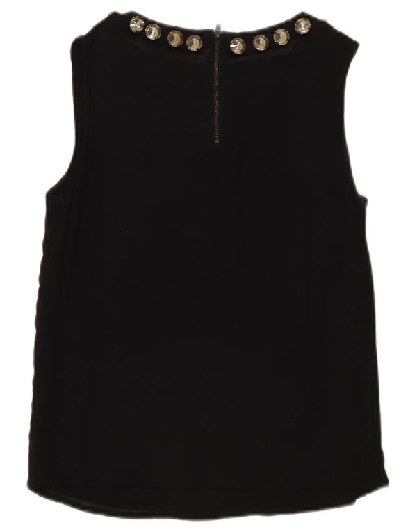 Zara Γυναικεία Αμάνικη Μπλούζα Τοπ UK 6 XS Μαύρο