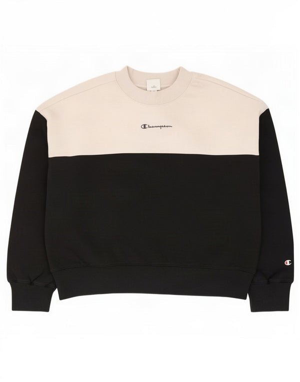 Champion Γυναικεία φούτερ μεγάλου μεγέθους Jumper UK 14 Medium Black Colourblock