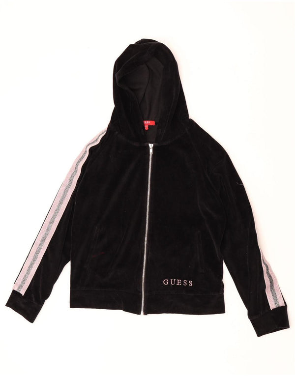 Guess Γυναικείο πουλόβερ με κουκούλα με φερμουάρ UK 10 Small Black Colourblock