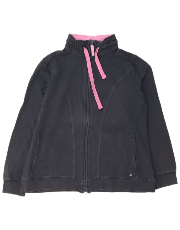 Champion Womens Easy Fit Top Jacket UK 14 Medium Navy Blue Cotton