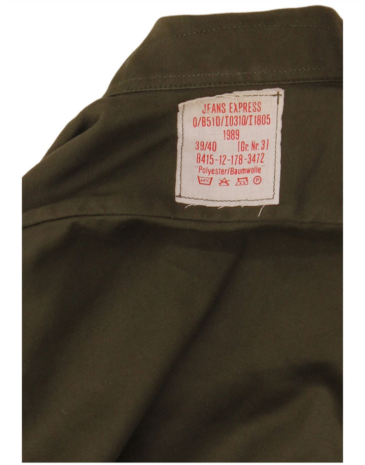 Πουκάμισο Στρατιωτικό Vintage Ανδρικό Γερμανίας Μέγεθος 39/40 Medium Khaki Polyester