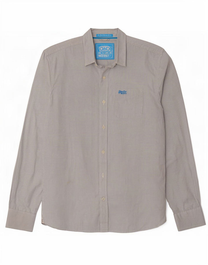 Ανδρικό πουκάμισο Superdry 2XL Λευκό βαμβακερό Gingham