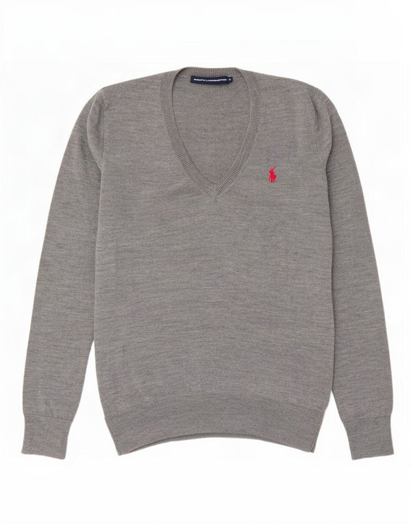 Ralph Lauren γυναικείο πουλόβερ με λαιμόκοψη σε V UK 14 Μαλλί μεσαίου γκρι