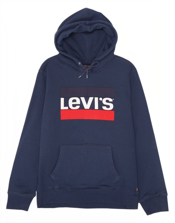 Ανδρικό γραφικό κουκούλα Levi's XL Navy Blue Cotton