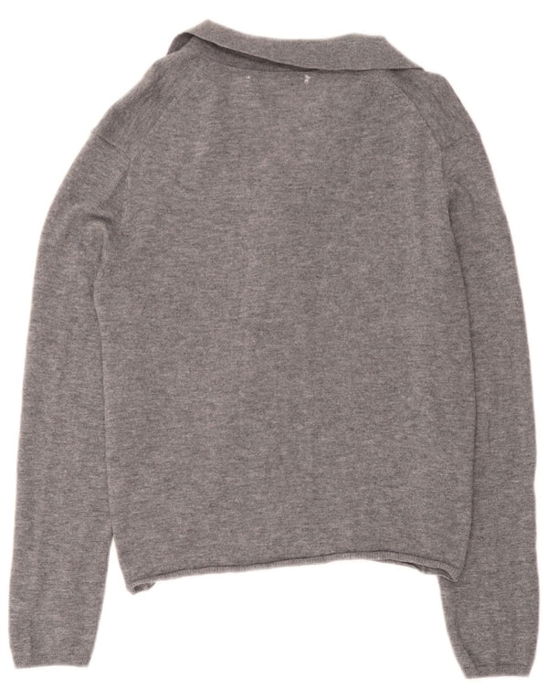 Zara Γυναικεία Ζακέτα πουλόβερ UK 18 XL Γκρι μαλλί