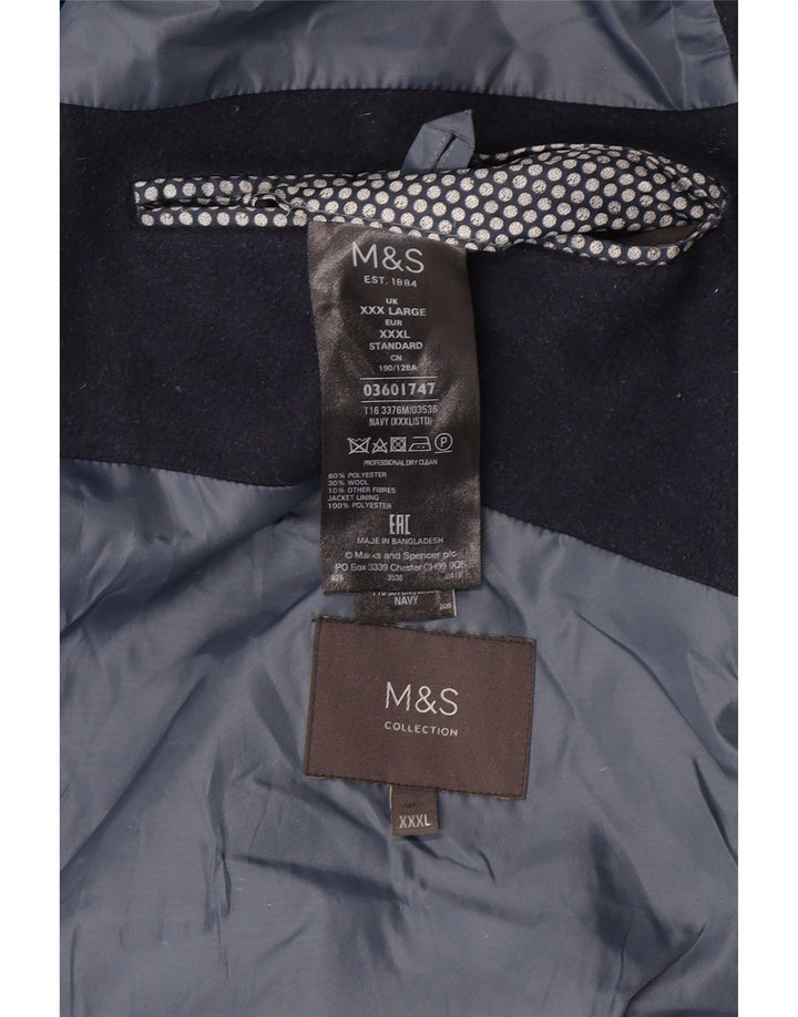 Ανδρικό πανωφόρι Marks & Spencer UK 46 3XL Navy Blue Polyester