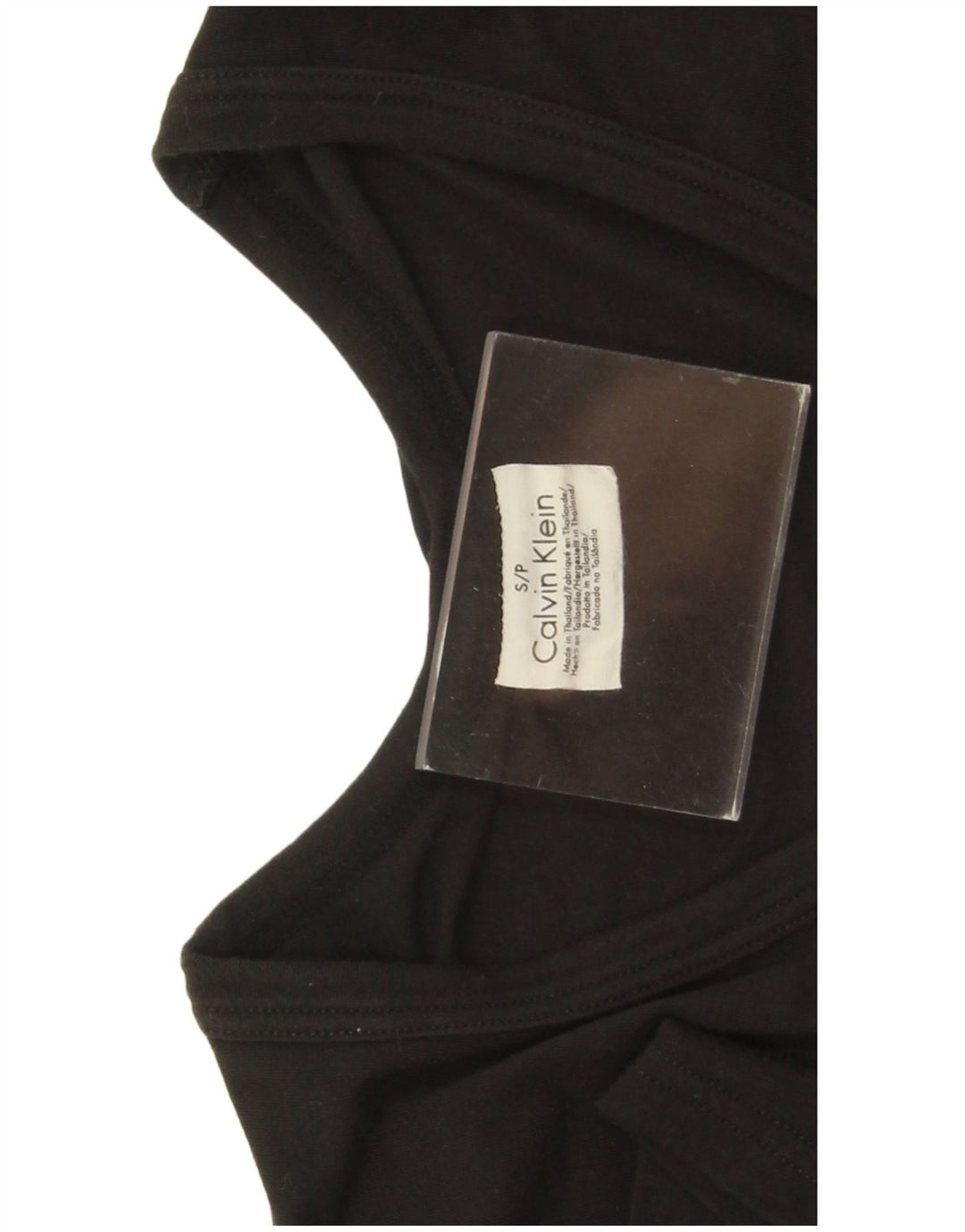 Γυναικείο T-Shirt Calvin Klein Top UK 10 Small μαύρο βαμβακερό