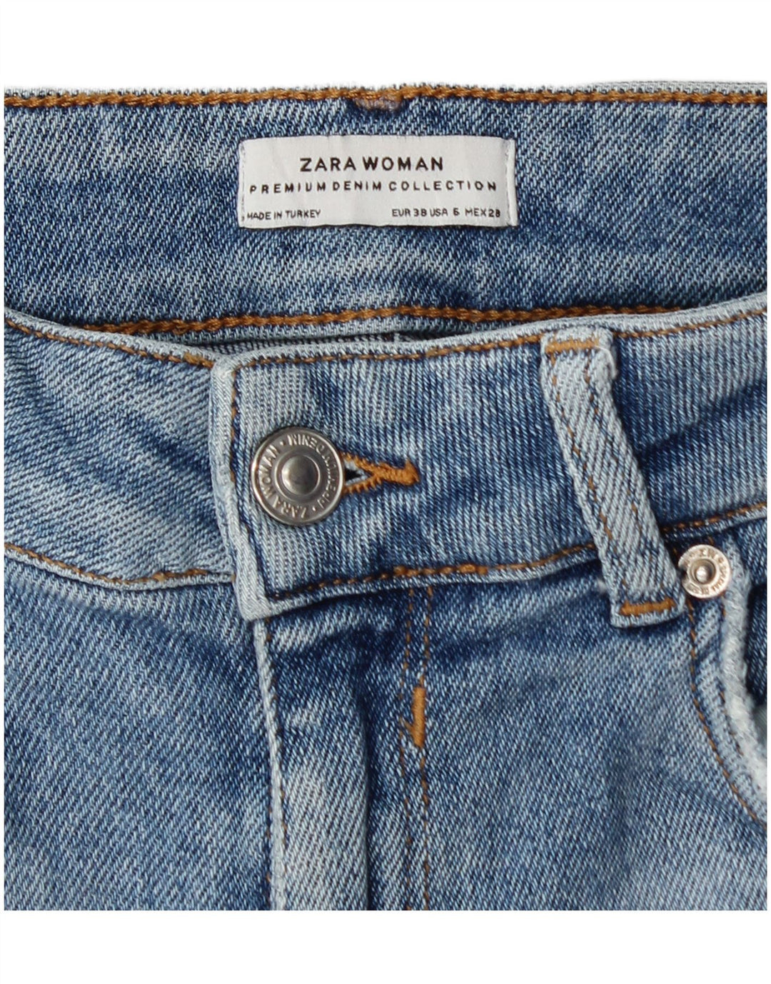 Zara Womens Distressed Skinny Jeans EU 38 Small W28 L27 Blue