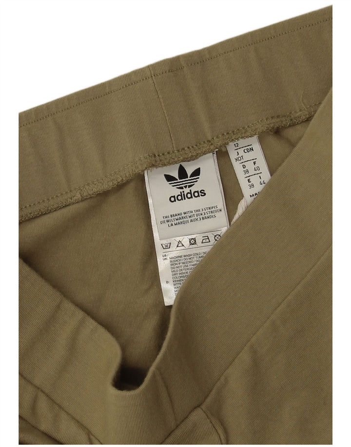Γυναικείο κολάν Adidas UK 12 μεσαίο χακί βαμβάκι