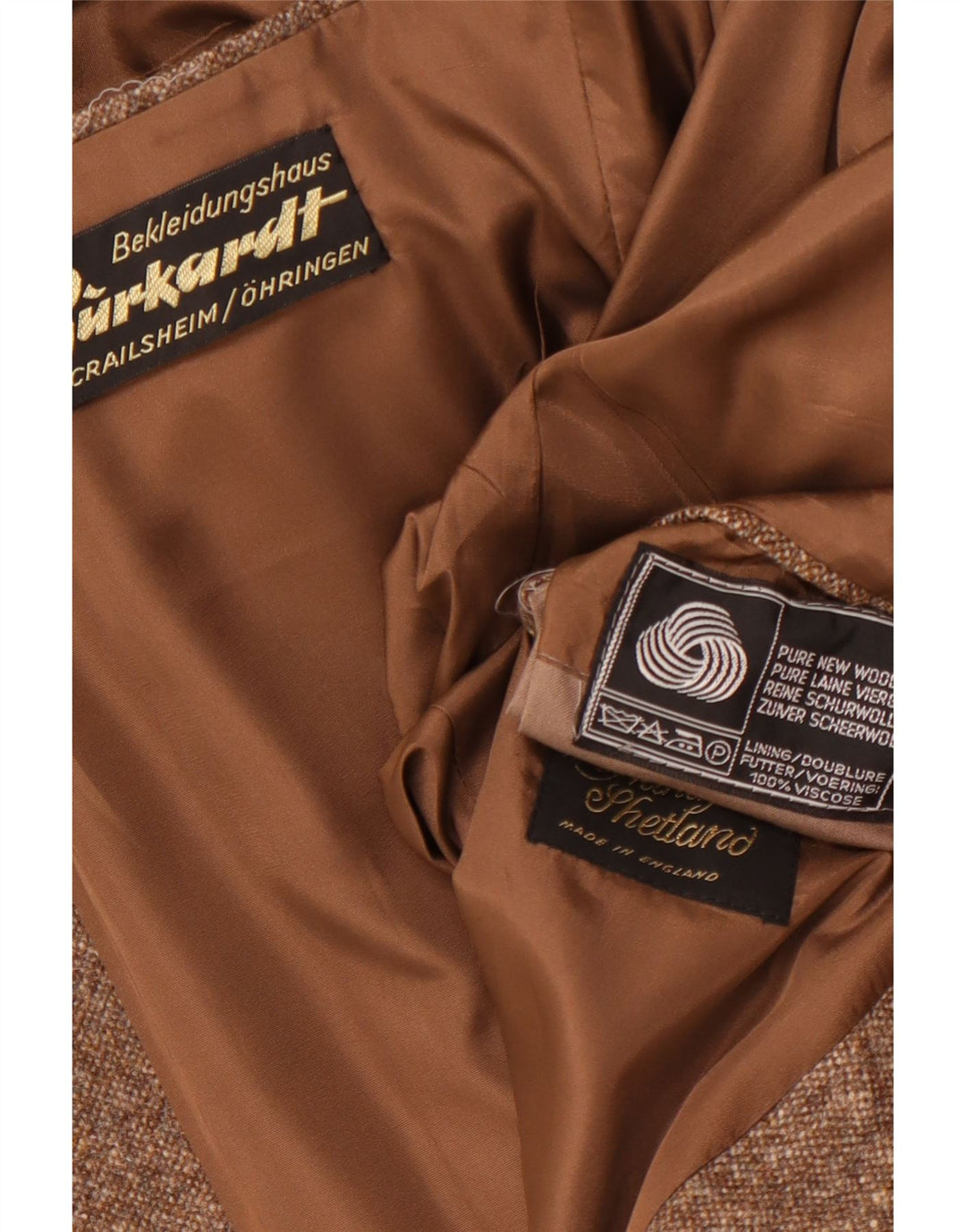 VINTAGE Ανδρικό σακάκι σακάκι με 2 κουμπιά UK 38 καινούριο μαλλί σε μεσαίο καφέ