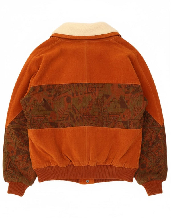 Vintage Ανδρικό Sherpa Suede Jacket UK 42 XL Brown Colourblock Δερμάτινο