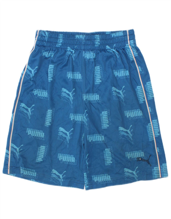 Puma Boys Graphic Sport Short 6-7 Years Blue Polyester