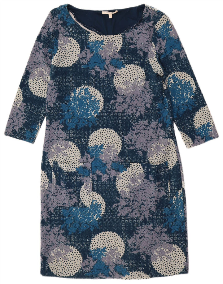 White Stuff Γυναικείο Φόρεμα 3/4 Sleeve Shift UK 12 Medium Navy Blue Floral