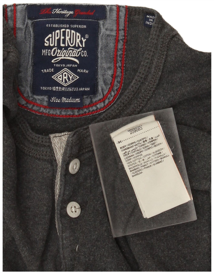 Ανδρικό μπλουζάκι Superdry Heritage Μακρυμάνικο μεσαίο γκρι βαμβακερό