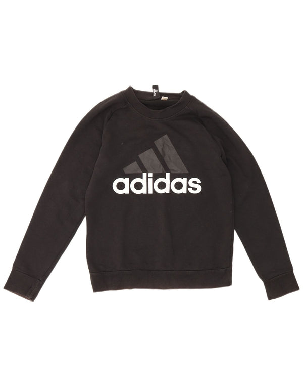 Γυναικεία γραφική φούτερ Adidas Jumper UK 12 Medium Black Sports