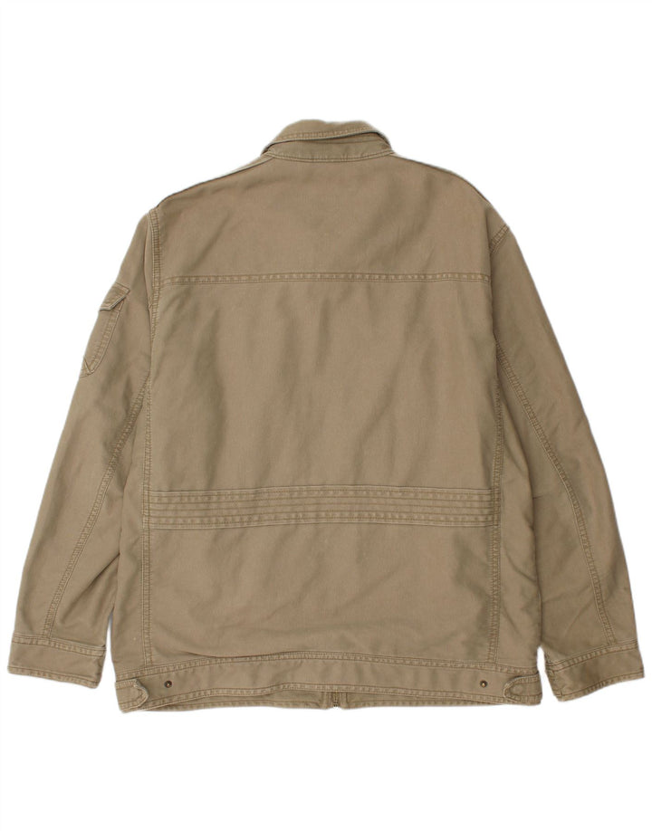 MANTARAY Mens Utility Jacket UK 40 Large Beige Cotton