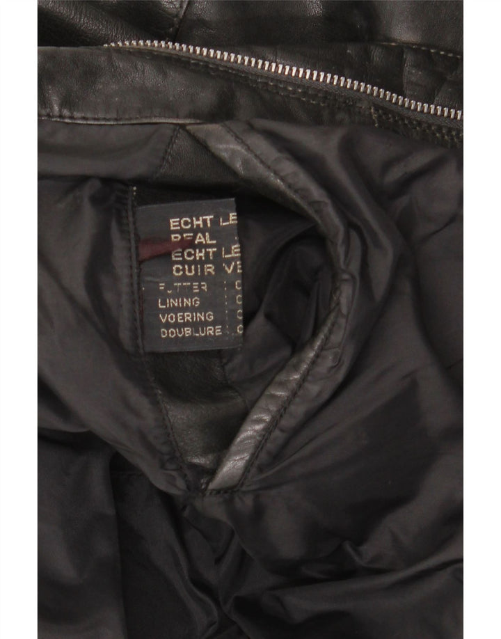 Vintage Ανδρικό Δερμάτινο Μπουφάν UK 42 XL Μαύρο Δερμάτινο