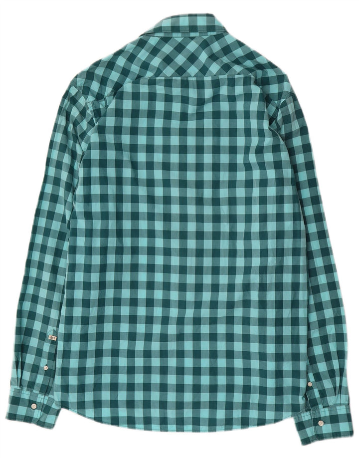SCOTCH & SODA Mens Shirt Medium Green Gingham Cotton