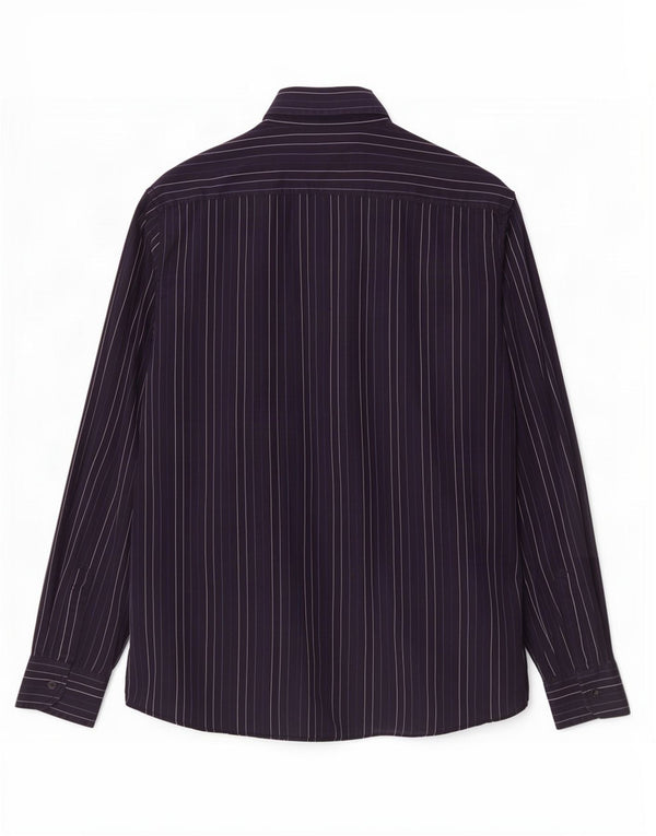 Trussardi Jeans Mens Shirt 2XL Navy Blue Striped Cotton