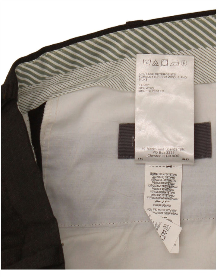 Ανδρικό ίσιο παντελόνι Marks & Spencer W38 L33 Καφέ μαλλί