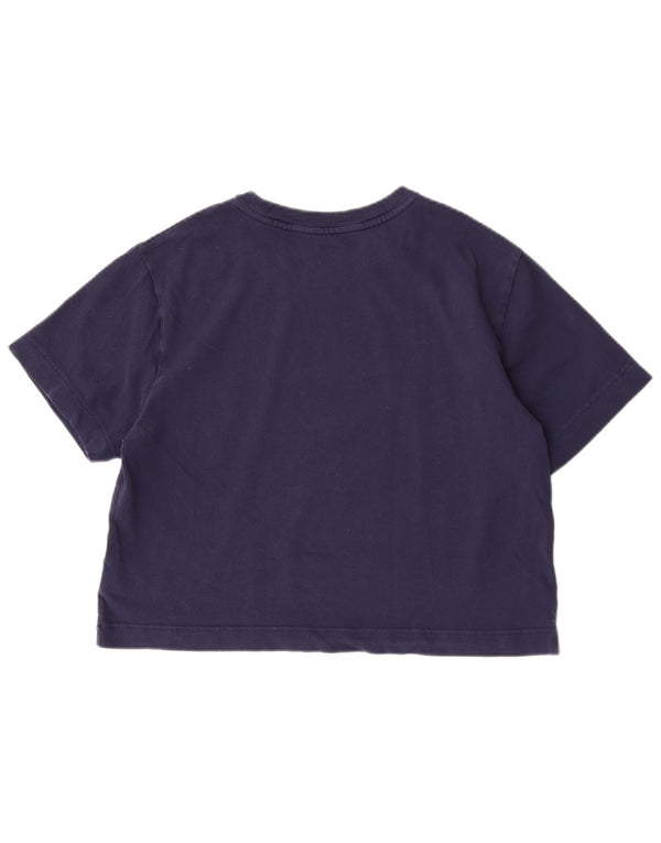 Γυναικείο μπλουζάκι Gap Crop με γραφικό μπλουζάκι Top 10 Small Navy Blue από βαμβάκι