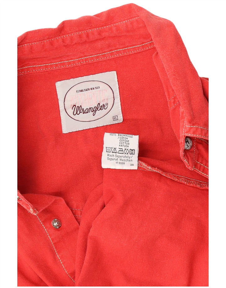 Ανδρικό τζιν πουκάμισο Wrangler XL κόκκινο βαμβακερό