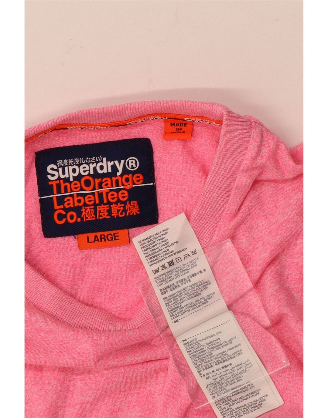 Ανδρικό T-Shirt Superdry Top μεγάλο ροζ βαμβακερό