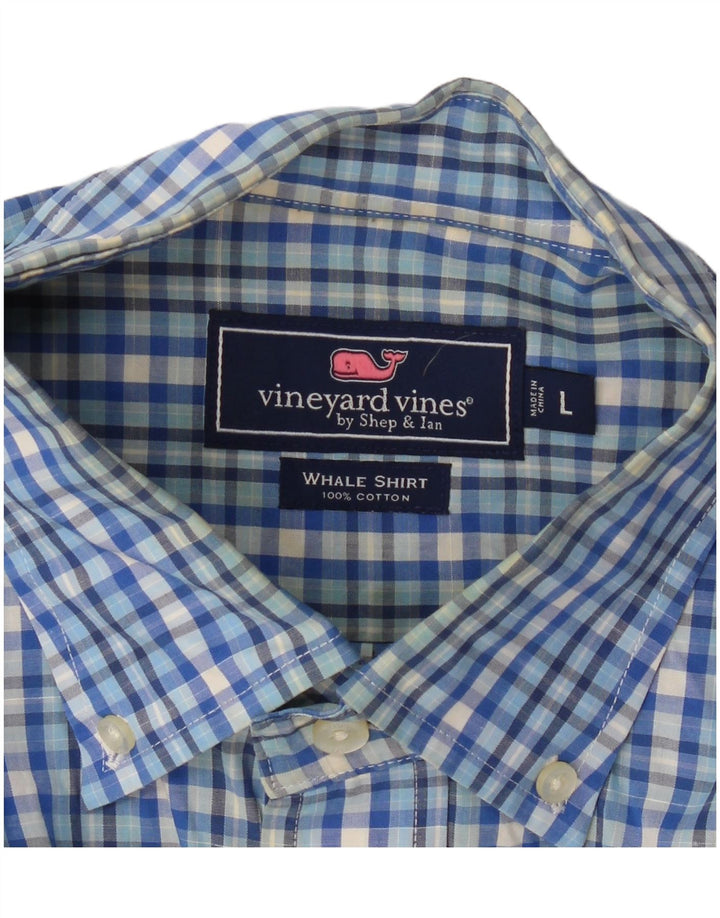 VINEYARD VINES Ανδρικό πουκάμισο μεγάλο μπλε βαμβακερό καρό