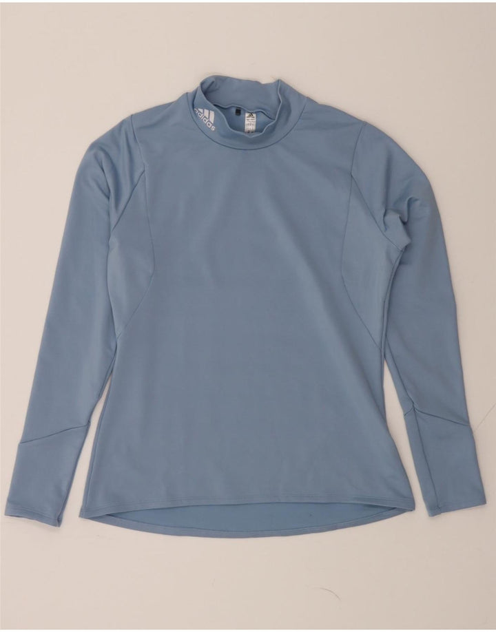 ADIDAS Womens Top Long Sleeve UK 12 Medium Blue Polyester Vintage Adidas and Second-Hand Adidas from Messina Hembry 
