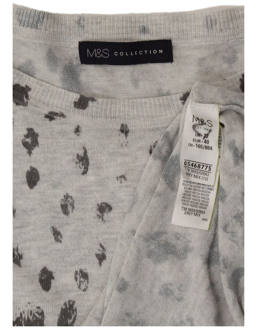 Marks & Spencer Γυναικείο πουλόβερ με λαιμόκαυστο UK 12 Medium Grey